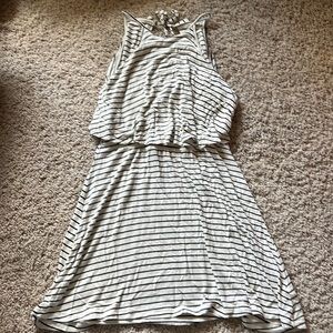 Women’s American Eagle outfitters white black stripe tank dress sz S